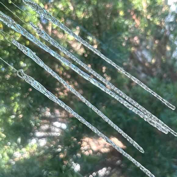 Silvestri Vintage Glass Icicle Ornaments – Set of 5 Twisted Clear Icicles - Picture 11 of 15